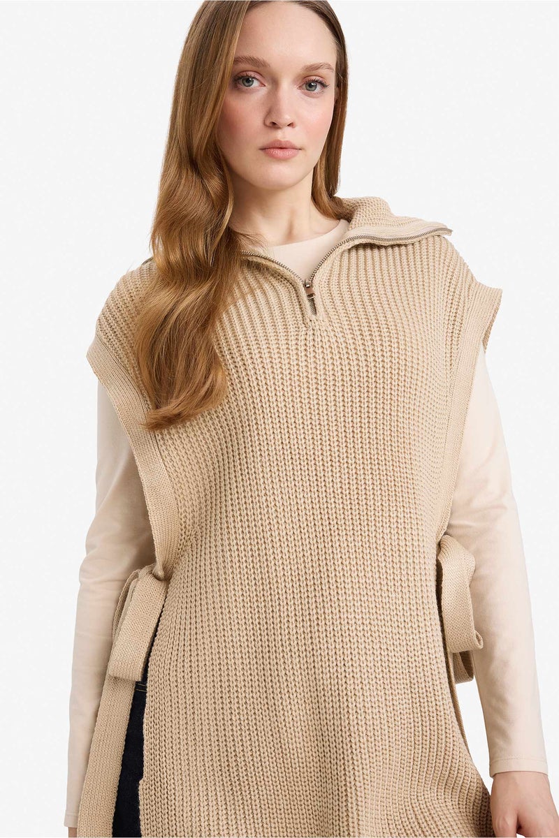 DeFacto Beige Woman Regular Fit Knitwear Vest Casual - Image 3